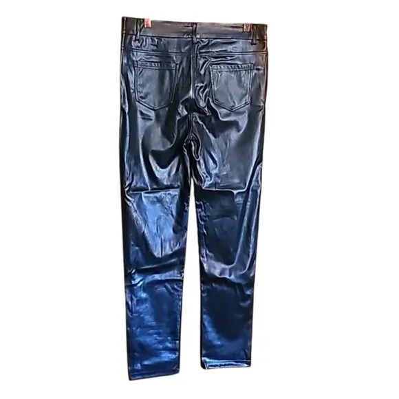 Shinestar black vegan leather pants not worn Size XL washable high rise - Picture 2 of 11